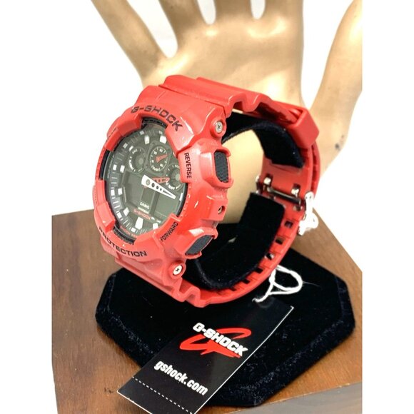Casio Men's Watch G-Shock GA100B-4A Black Dial Red Resin Digital Quartz 5081 - Picture 2 of 15